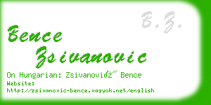 bence zsivanovic business card